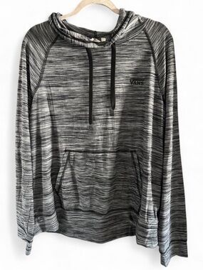 Vans Men's Grey Striped Pullover Hoodie